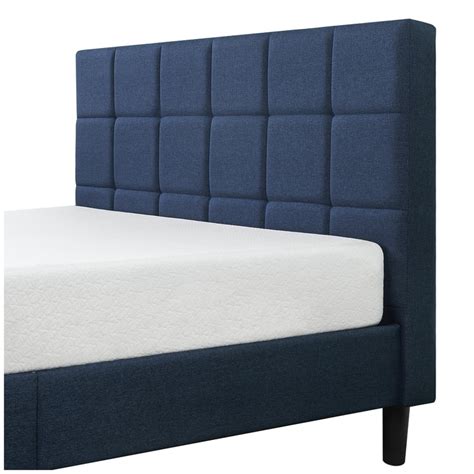 Zinus Upholstered Square Stitched Platform Bed with Under-Bed Storage - This bed features a square-stitched headboard and a wooden slat support system with ample under-bed storage space. . Blackstone by zinus upholstered square stitched platform bed